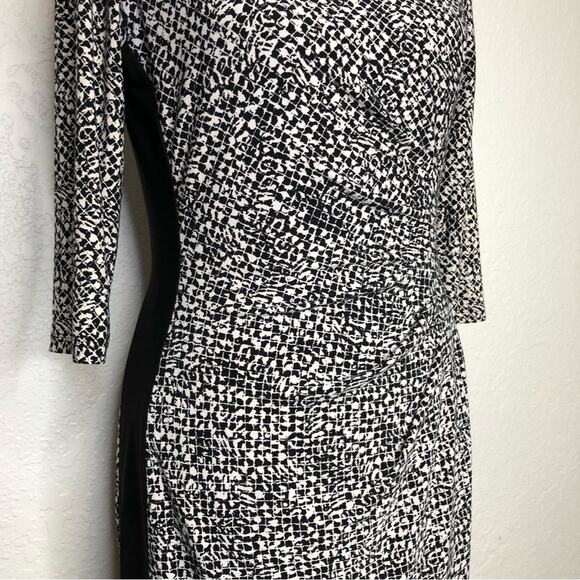 Lauren Ralph Lauren black white graphic print sheath dress size 8 - Picture 3 of 14